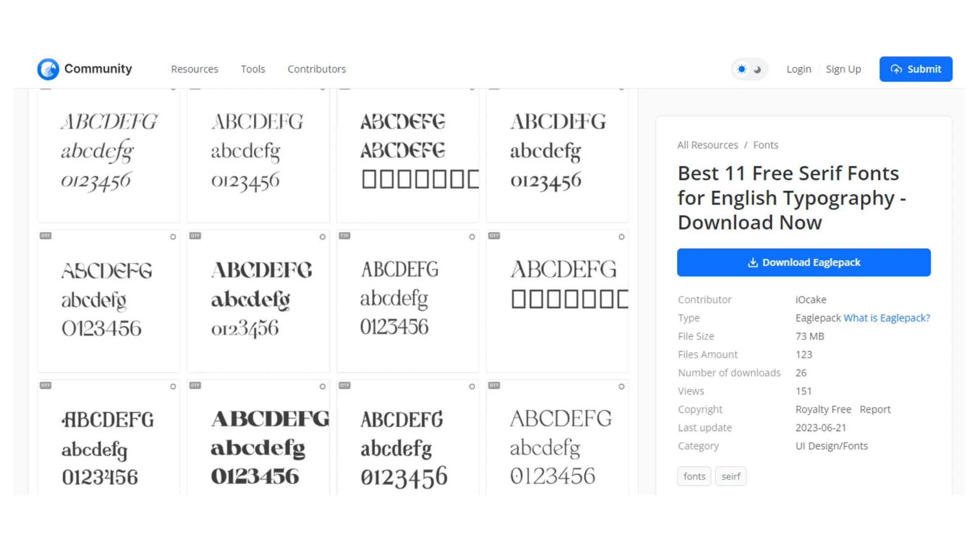 Image of English Serif Fonts